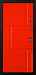 Дверь  Фламенко цвет ral 3020/ral 3020 860х2050 мм вид изнутри